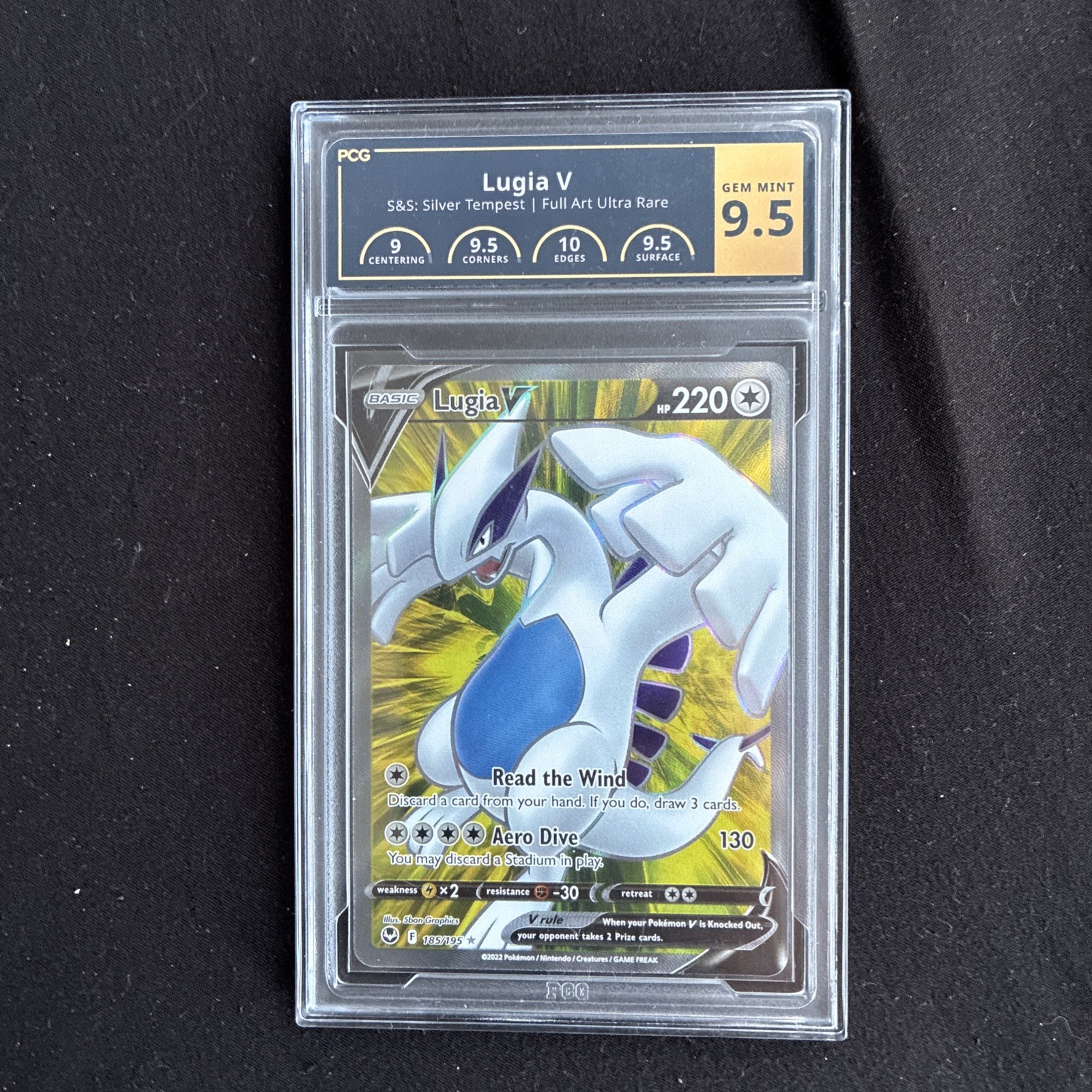 Lugia V (Full Art) Ultra Rare SWSH12: Silver Tempest 185/195 PCG 9.5 Gem mint!  