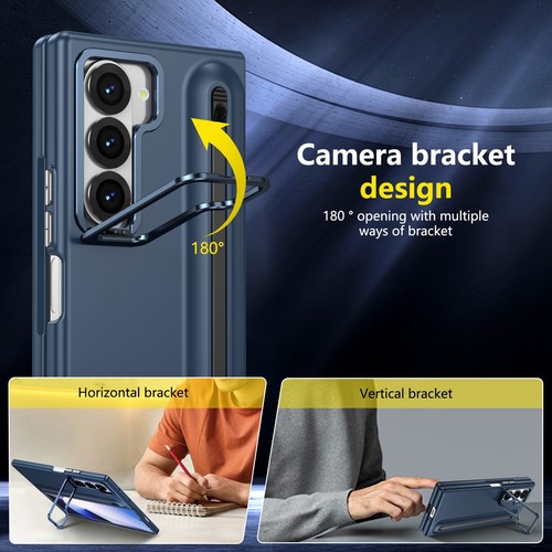 Shockproof Stand Pen Slot Case +Screen Protector+Stylus For Samsung Z Fold 7/6 - Picture 52 of 73