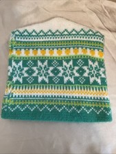 Vintage Nordic Isle Knit Beanie Ski Cap