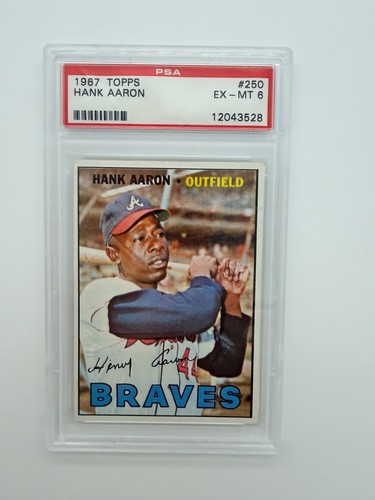 1967 Topps Hank Aaron #250 PSA 6 EX-MT Braves HOF Vintage Baseball Card