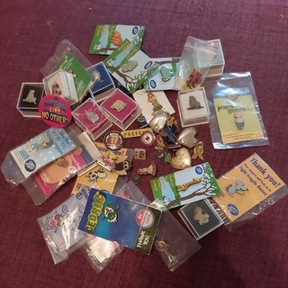 Collection Of Pin Badges Job Lot Bundle Charity Carded swimming