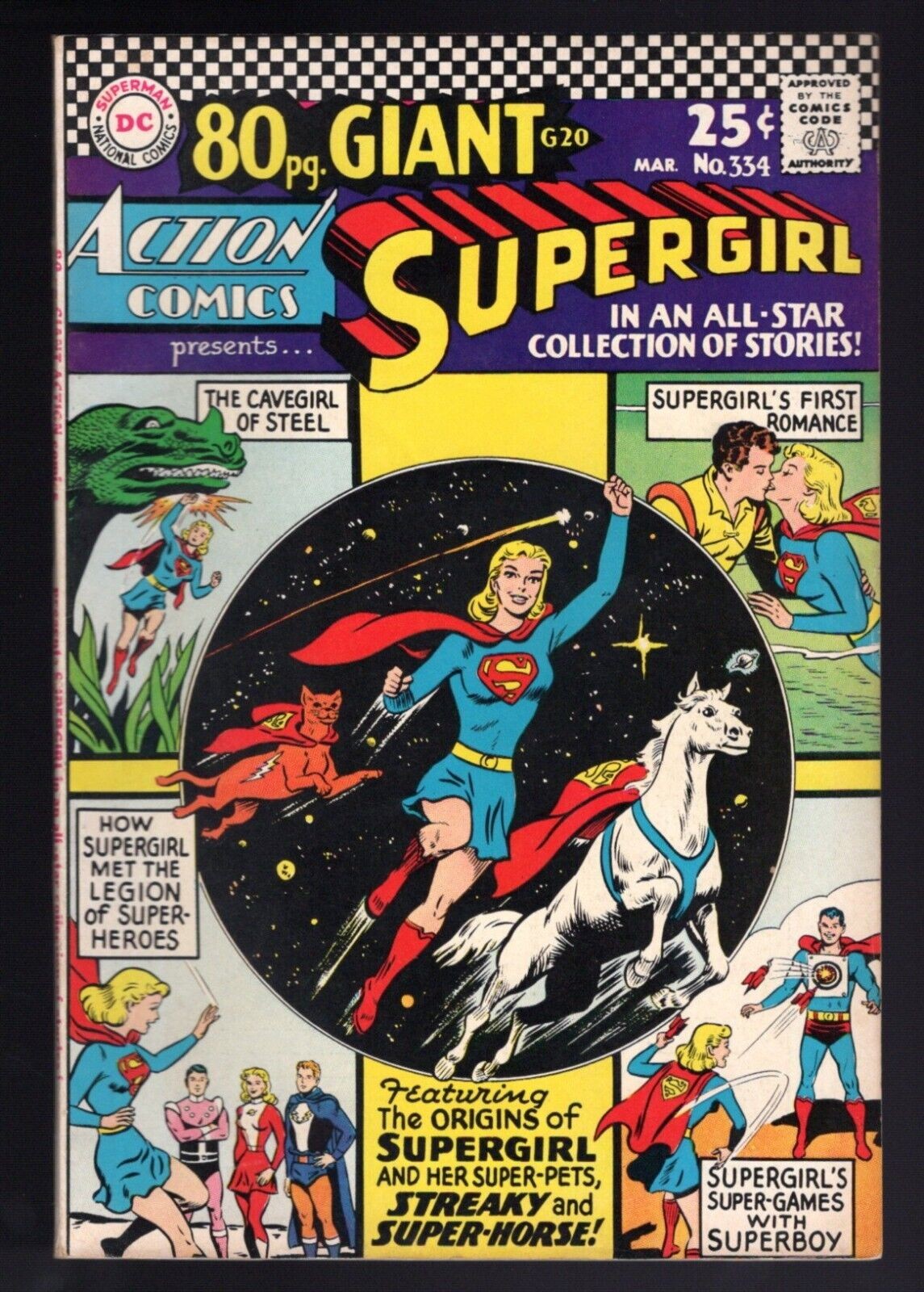 Action Comics #334 / 80 Pg. Giant G-20 -Origins Of Supergirl-1966 DC High Grade