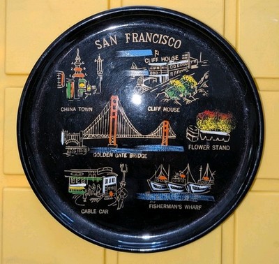 San Francisco Vitnrage Plastic City Landmark Wall Display Plate