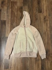 Eddie Bauer Jacket Sherpa Lined Fleece Full Zip Pink Thumb Hole - Kids Large 14