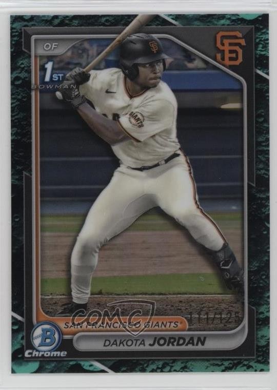 2024 Bowman Draft Chrome Aqua Lunar Refractor /125 Dakota Jordan #BDC-71