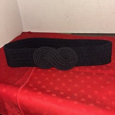 2" Wide Braid Woven Black Stretch Cinch Belt Versatile Classic Retro- 25-36  