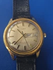 Men's Timex 1977 Automatic Goldtone Day Date Watch 48861 10977 Runs