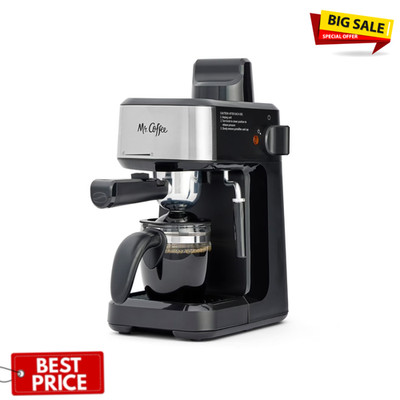Mr Coffee 4 Shot Espresso Cappuccino Latte Maker Glass Carafe Machine
