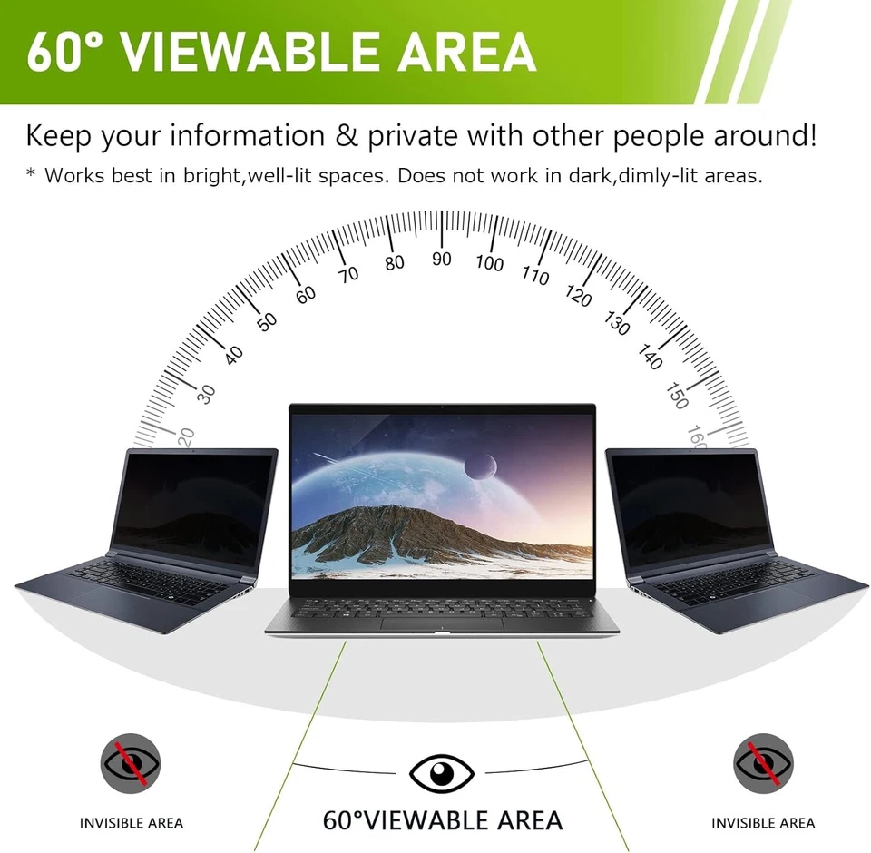 24”/16:9 PC Monitor Privacy Screen Filter - Anti Scratch Anti Glare Blue Light - Image 3 of 4