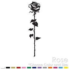 LONG STEM ROSE GARDEN FLOWER DECORATION CAR WALL TILE VINYL DECAL STICKER (R-03)