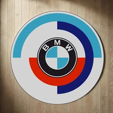 BMW Round Rug, Man Cave Garage Rug, Bmw Rug Gift