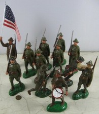 Lot of Vintage 1920's Composition Trico Japan 5 1/2  Tall WWI Soldier Army Men