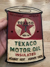 Texaco Oil Sign Plaque Gas Coal Gasoline Petrol Collector Car Truck Auto METAL