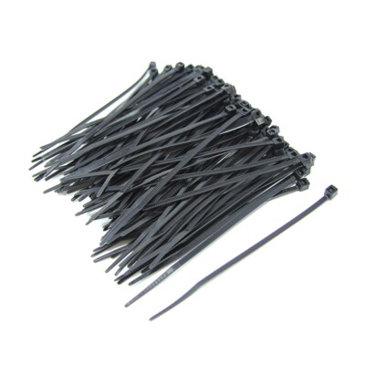 100X PLT1M-C0 Kabelbinder L: 99mm W: 2,5mm Polyamid 80N schwarz Ømax: 22mm PANDU