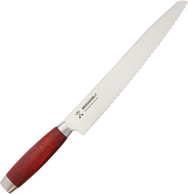 Mora Classic 1891 Bread Red FT01558 14 1/2'' overall. 10'' serrated stainless blad