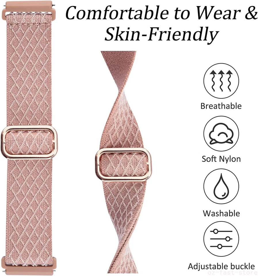 Elastic Nylon Strap Stretchy Loop Watch Band For Fitbit Versa/Versa 2/Lite/ 3 /4 - Image 4 of 4