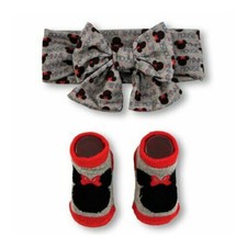 Disney Bebé Niña Minnie Mouse Icono Envoltura para la Cabeza y Botines Conjunto Disfraz Accesorios