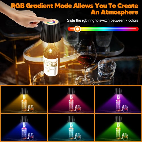 LED Flaschenaufsatz Tisch-Lampe Flaschen-Leuchte Deko-Licht Dimmbar/RGB Touch - Bild 33 von 66