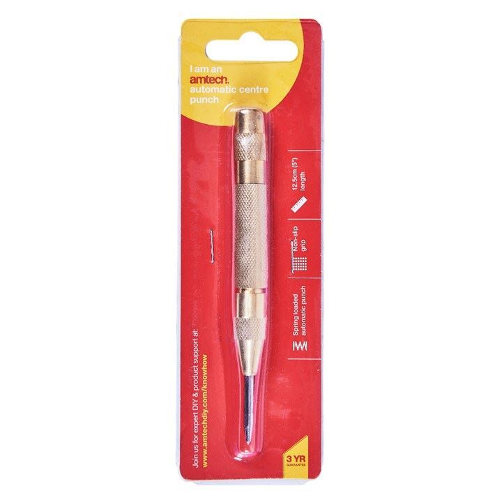Amtech 5""Heavy Duty Automatic Centre Punch-Spring Loaded Metal/Wood Dent Marker
