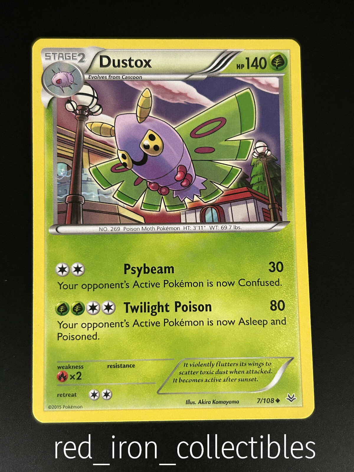 Dustox 7/108 Uncommon Roaring Skies XY Pokemon Card 2015