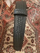 Dutyman black tooled leather belt size small