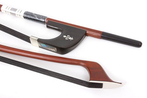 Upright Double Bass Bow for 3/4 size Brazilwood stick German style Black Hair - Picture 3 of 7