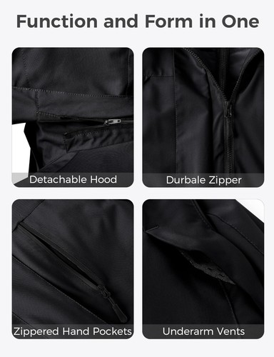 Wantdo Women's 3 in 1 Plus Size Snowboarding Jacket Waterproof Ski Jacket Hooded - Picture 9 of 38