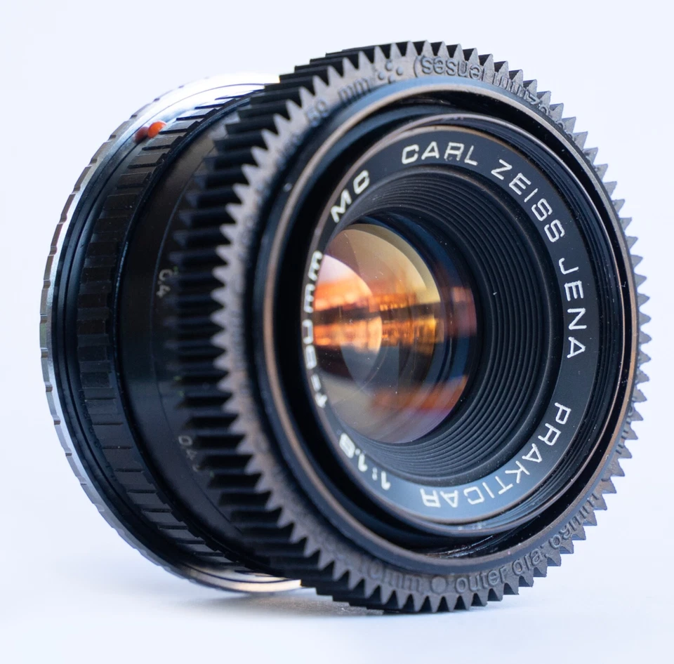 Carl Zeiss Jena MC Prakticar/Pancolar Lens f/1.8 50mm Canon EF mount Cine mod - Image 2 of 4