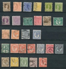QUEENSLAND COLLECTION *28 USED (1875-1907)* INCL #41 REVERSED WMK; CV $140+