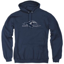 Longwood University Adult Pullover Hoodie Distressed Primary, Navy, S-3XL