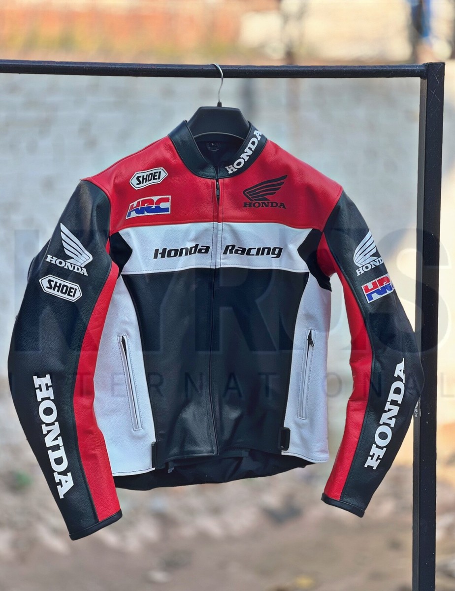 Honda Motorbike Cowhide Leather Jacket Motorcycle Sports Honda Motorbike Cowhide Leather Jacket Motorcycle Sports