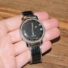 Vintage TIMEX Electronic Water Resistant Men's Black Retro Watch Parts/Repair
