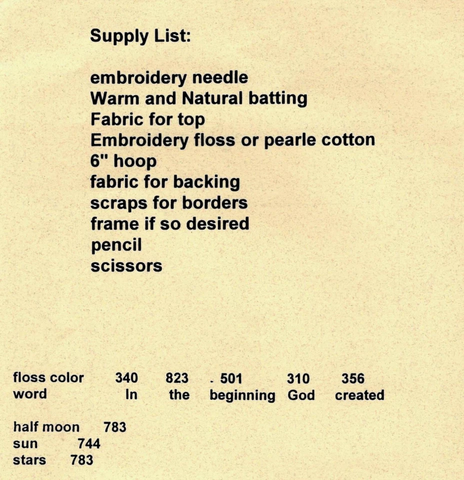 In the Beginning Stitchery Embroidery Pattern by Timeless Treasures - Image 3 of 4