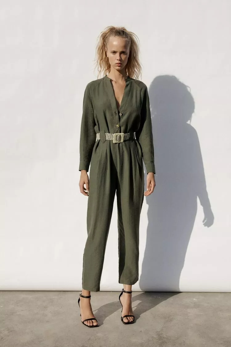 LONG JUMPSUIT - Dark khaki