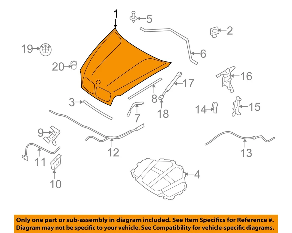 Capó usado se adapta a: BMW X5 2013 rejillas de titanio grado B Foto 3 de 4
