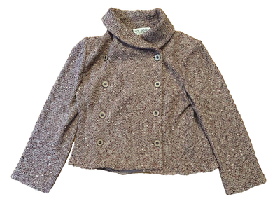 ST JOHN Collection Boucle Tweed Double Breasted Shawl Collar