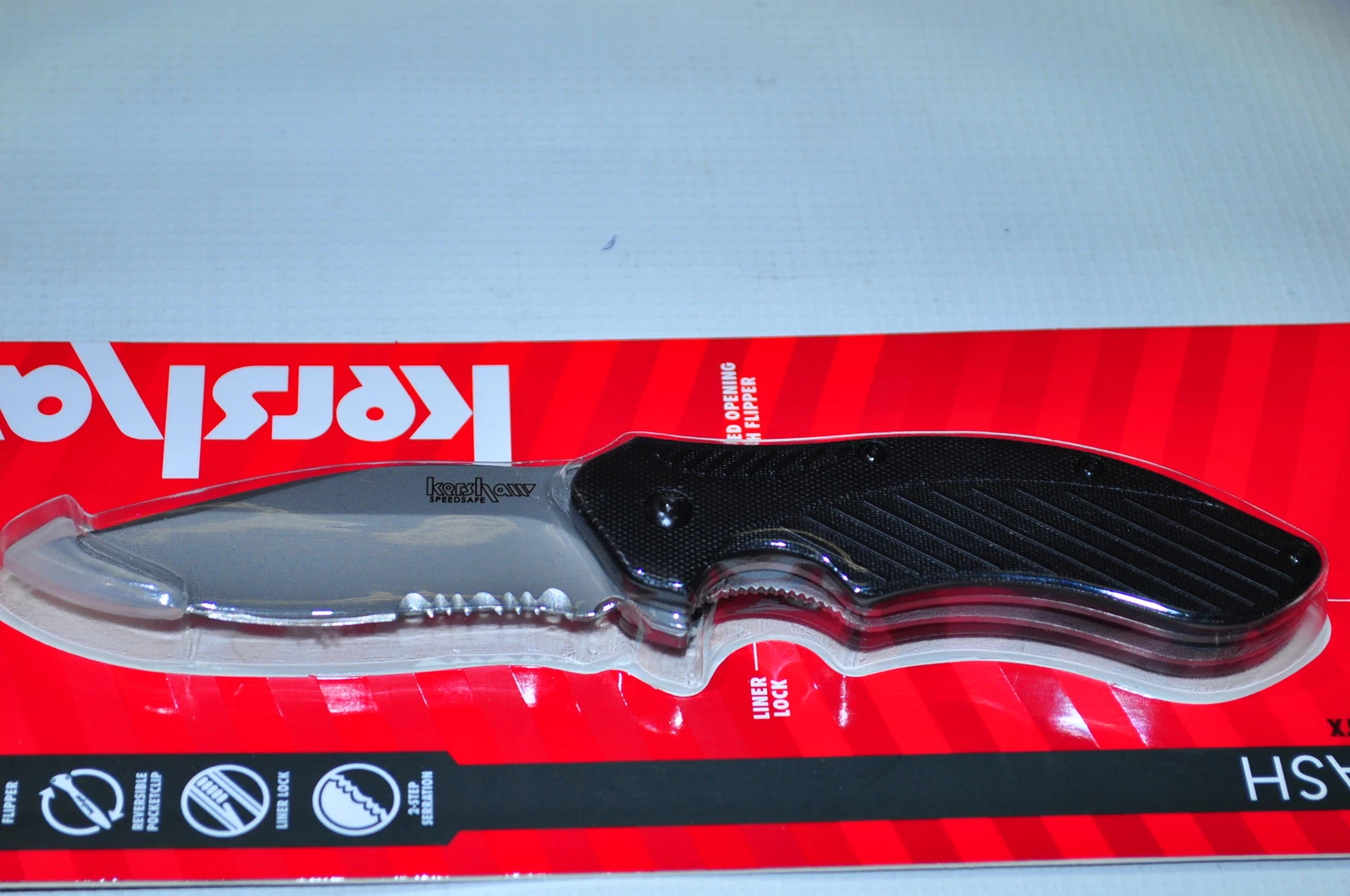Kershaw Stainless Clash Serrated Blade Assisted Folding Knife 7 1/4" #1605STX