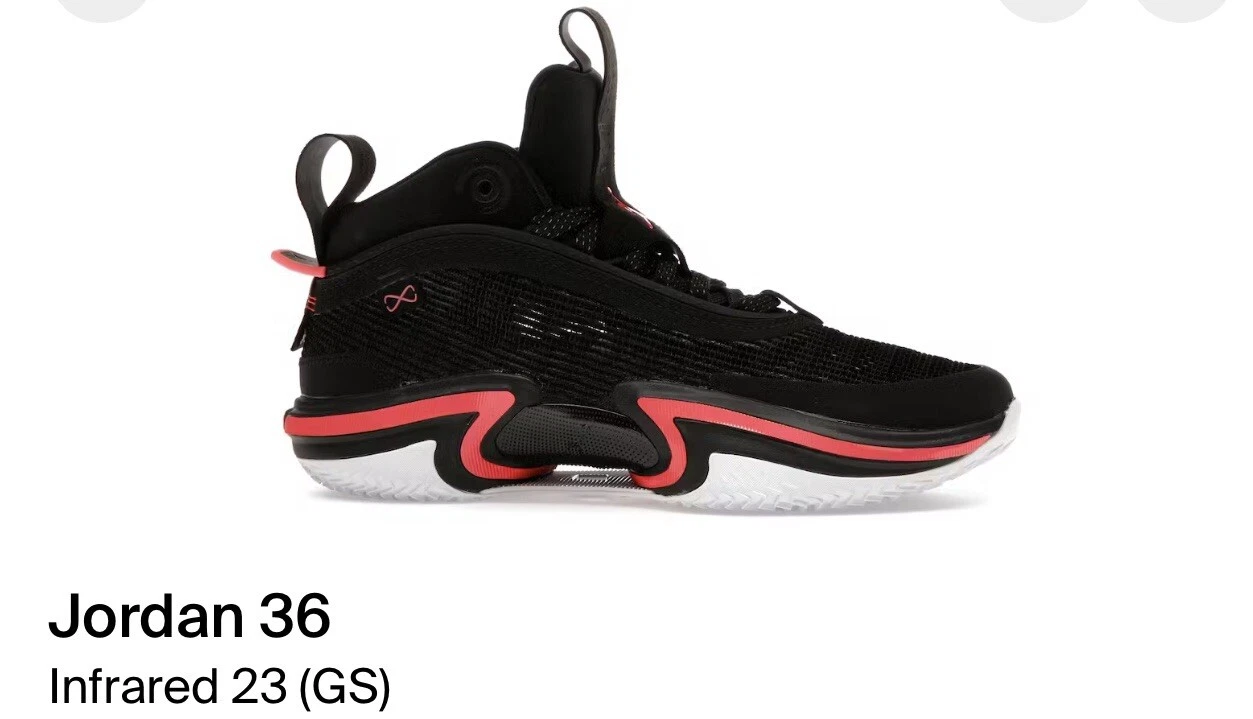 Taglia 6 5Y (GS) Jordan 36 nero basso infrarossi