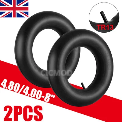 SPORTYOUTH 2pcs 4.80/4.00-8 Inner Tube Wheelbarrow Tyre Heavy Duty 480/400-8 Straight Valve