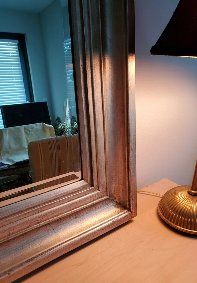 Large Framed Mirror - Silver, - Image 3 of 3