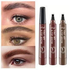 5 Color Microblading 4 Fork Eyebrow Waterproof Tattoo Pen Liquid Brown Lasting