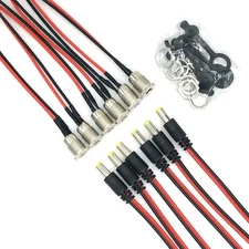 Lkelyonewy 5.5 X 2.1 Mm Dc Power Jack Socket Threaded Female Panel Mou