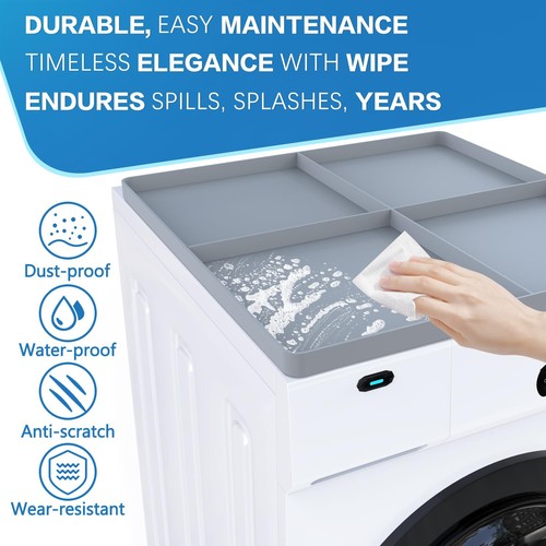 Washer Dryer Top Protector Mat, 26.5“ x 26.5“ Protective Silicone Rubber Mat ... - Picture 4 of 6