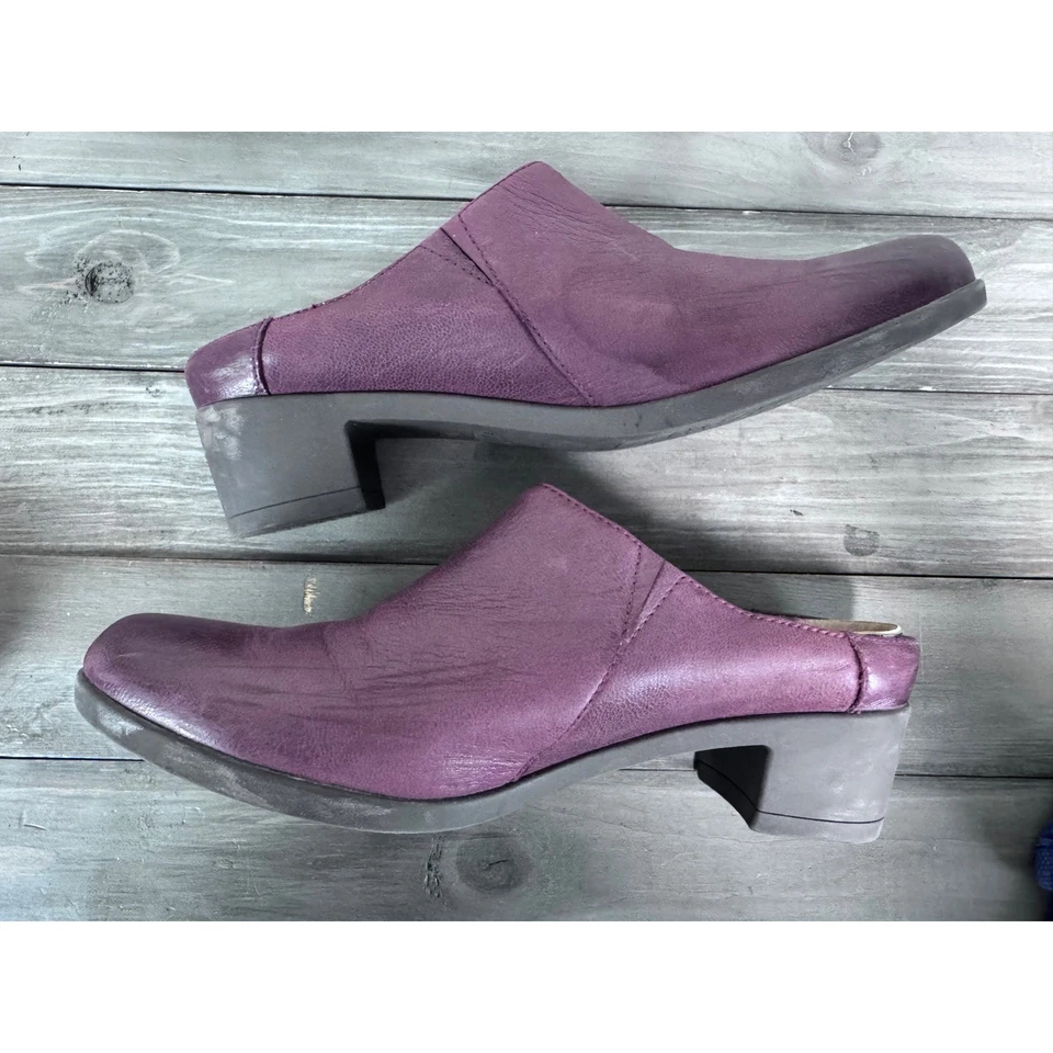Zuecos de cuero para mujer Dansko Carrie zapatos de tacón bloque sin cordones talla 9-9,5 Foto 3 de 4