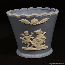 Vintage Wedgwood Jasperware Blue Cachepot 3.5"