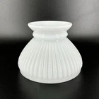 Vintage Milk Glass Student Lamp Shade White Ribbed 6” Fitter 001