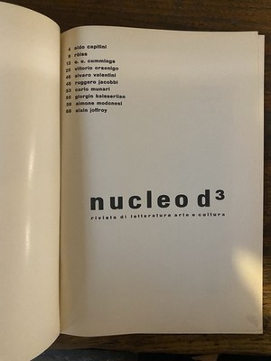 Rossi Enzo Nucleo d3 Rivista di letteratura arte cultura Milano 1963