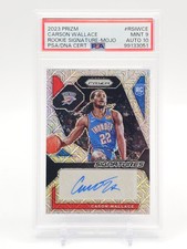 CASON WALLACE 2023-24 PRIZM MOJO ROOKIE AUTO /25 #RSI-WCE THUNDER PSA 9 Q2167