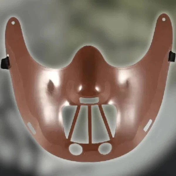 Erwachsene Hannibal Lecter Halloween Schweigen der Lämmer Kostüm halbe Gesichtsmaske - Bild 3 von 4