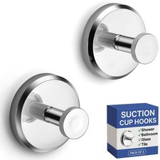 HOME SO Suction Cup Hooks for Shower, Bathroom, Kitchen, Glass Door, Mirror, ...